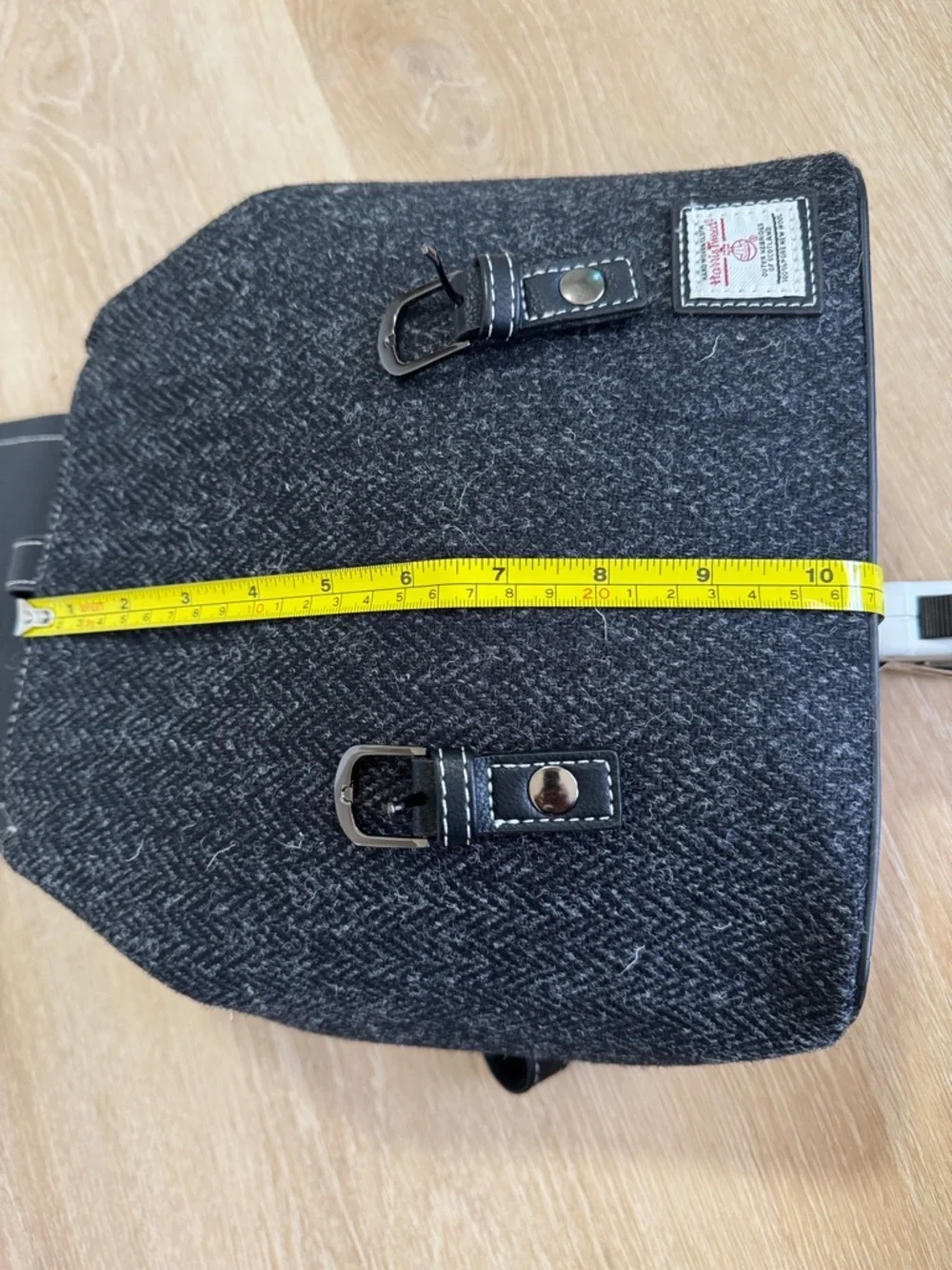 Islander Black Tweed Backpack with Contrast Stitching